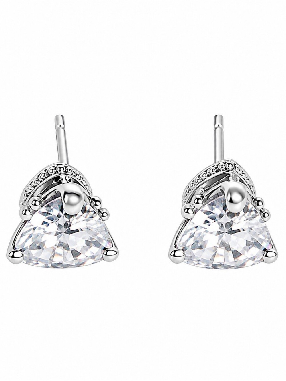 NWOT Swarovski Crystal Elements Silver Overlay Tear Drop Studs Earrings